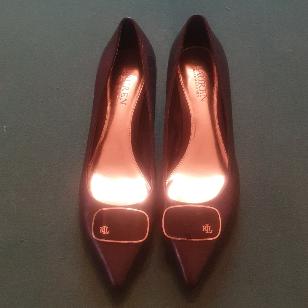Ralph Lauren Women's Black Leather Abina Shoes 